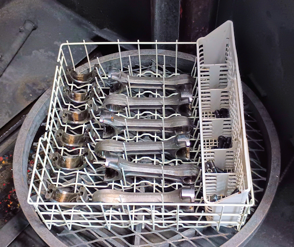 Old Dishrack As A Parts Holder for Parts Washer