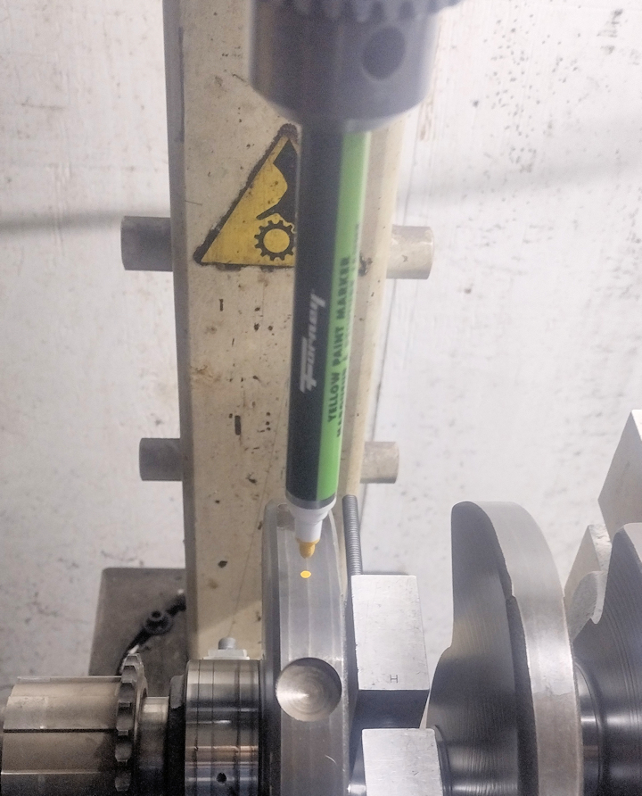 Insert Marking Pen in Chuck for Dead Center Mark