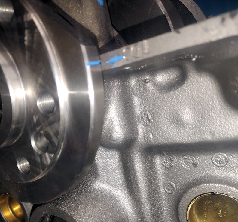 Secondary TDC Mark at Rear of Engine