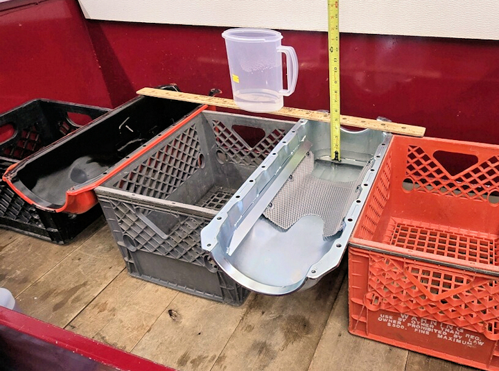 aftermarket oil pan capacity measurement